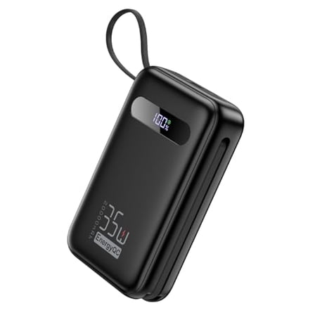 Open Box ENERGYQC POWER BANK 20,000MAH 35W PD 3.0 QC 4.0 FAST CHARGING CABLES - BLACK