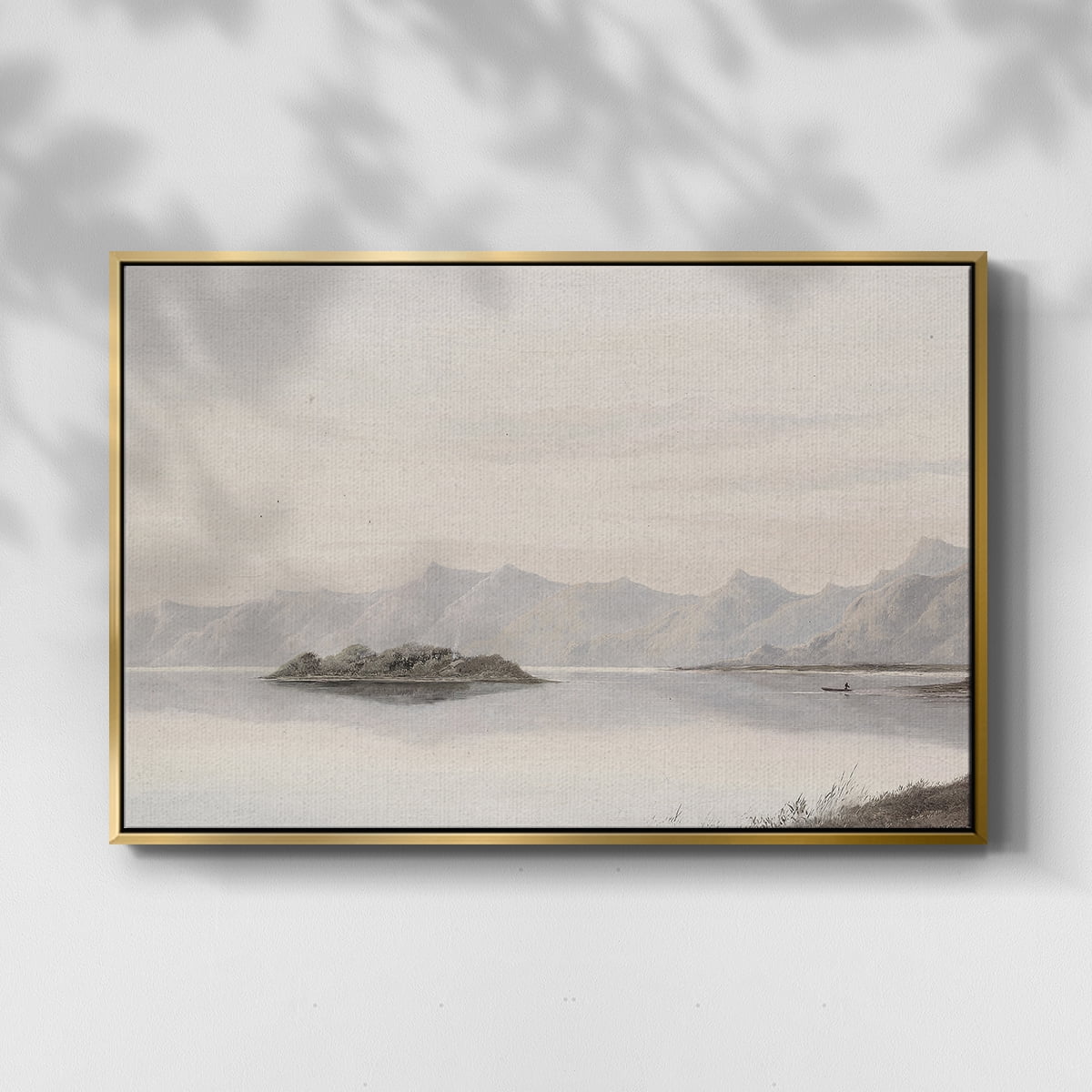 Vintage Landscape-MXI By Wexford Home Framed in Gold Wood Gallery Wrapped Canvas 25 in. x 37 in.