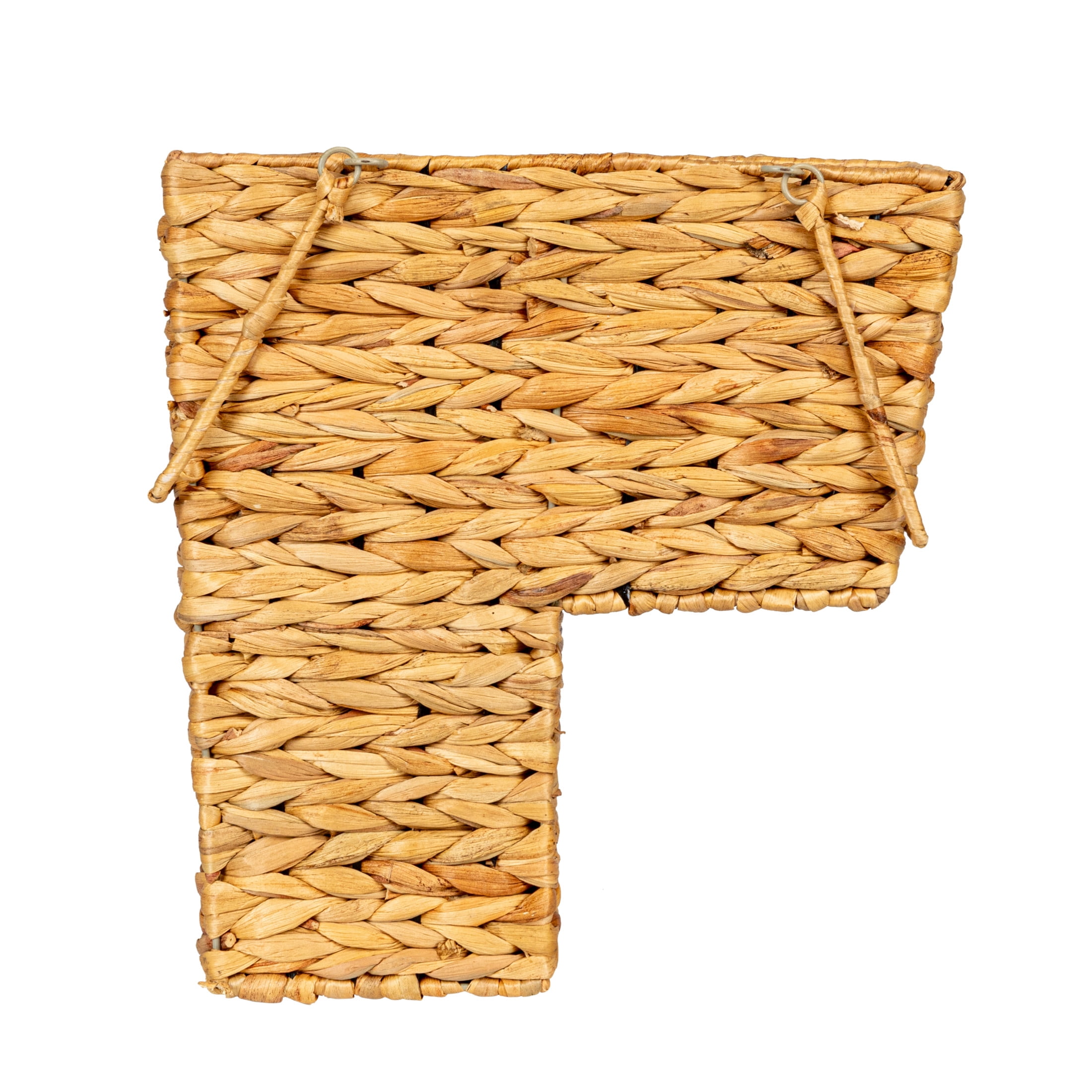 Household Essentials Wicker Stair Basket with Handles, Handwoven Water Hyacinth, Sits on Two Stairs, Lightweight, Eco-Friendly