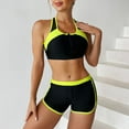thumbnail image 2 of YWDJ Triangle Bikini Sets for Women Full Coverage Women's New Fashion Split Swimsuit Casual Bikini Swimsuit Yellow XL, 2 of 8