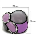 thumbnail image 2 of IP Black(Ion Plating) Stainless Steel Ring with Top Grade Crystal in Clear for Women Clear Stone Color Style TK2215 Size 7, 2 of 4