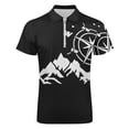 thumbnail image 4 of Compass Camping Hiking Mountains Men Zipper T-shirt Summer Casual Short Sleeve T-shirt Top, 4 of 7