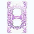 thumbnail image 2 of Metal Light Switch Plate Cover Mandala Purple Flower Tile Pattern MDL100, 2 of 13