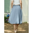 thumbnail image 5 of JWD Women's Skirts Flowy Maxi Skirt Summer Long Midi Length Casual Skirt Elegant Cool Dress with Pockets Haze blue XL, 5 of 10