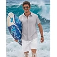 thumbnail image 4 of COOFANDY Men's Button Down Shirt Short Sleeve Casual Summer Beach Cotton Linen Wedding Shirts, 4 of 6