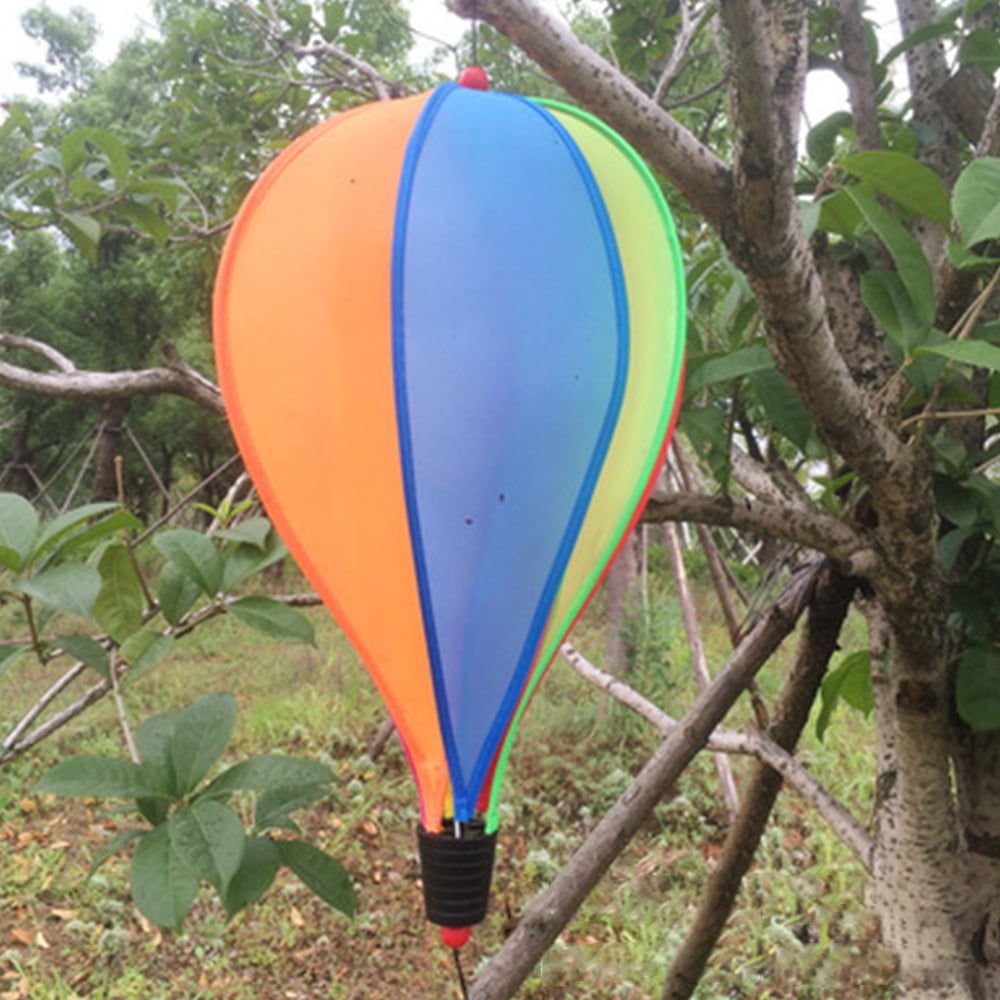 3Pcs 55'' Hot Air Balloons Wind Windsock Spiral Windmill Garden Yard Decor 