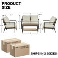 thumbnail image 4 of AE Outdoor Hennepin Patio Furniture 4 Piece Conversation Set Steel with Beige Cushions,  Toolless Easy Assembly, 4 of 9
