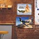 thumbnail image 4 of 2 Uds Belleza Y Aviones Placa Metal Vintage Pintura Hierro Rectangular 40x30cm, 4 of 9