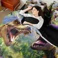 thumbnail image 4 of Manfei Animal Dinosaur 7-Piece Bedding Comforter Set,Botanical Plants King Bedding Sets,Woodland Wildlife Ultra Soft Bed Sheets,Super Cozy Floral Room Decor,Reversible, 4 of 8