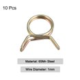 thumbnail image 3 of Unique Bargains Double Wire Spring Hose Clamp, 65Mn Steel 9mm Fuel Line Silicone Tube Spring Clips, Color Zinc Plated, 10 Pack, 3 of 5
