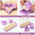 thumbnail image 4 of Cake Pop Mold Set with 9 Inch Tray and Sticks,Heart Cake Pop Cutter and Pusher, Baking Molds Kit for Parties, Wedding,Home Desserts Making-Purple, 4 of 7