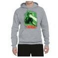 thumbnail image 2 of Catzilla Parody Taking Over City | Mens Cat Lover Hooded Sweatshirt Graphic Hoodie, Heather Grey, 2XL, 2 of 3