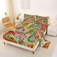 thumbnail image 2 of jejeloiu Vibrant Paisley Queen Sheets For Men Women,Artistic Print Queen Sheet Sets,Multi Color,4-Piece,1 Flat Sheet, 1 Fitted Sheet and 2 Pillowcases, 2 of 6