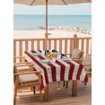 thumbnail image 2 of Outdoor Table Cloth with Umbrella Hole and Zipper, American Flag Waterproof Rectangle Tablecloth 60"x102", Vintage Wooden Star Striped Red Blue Washable Table Cover for Outside Party Patio Picnic, 2 of 8