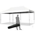 thumbnail image 1 of Gymax 10'x20' Pop up Canopy Tent Folding Heavy Duty Sun Shelter Adjustable W/Bag White, 1 of 10