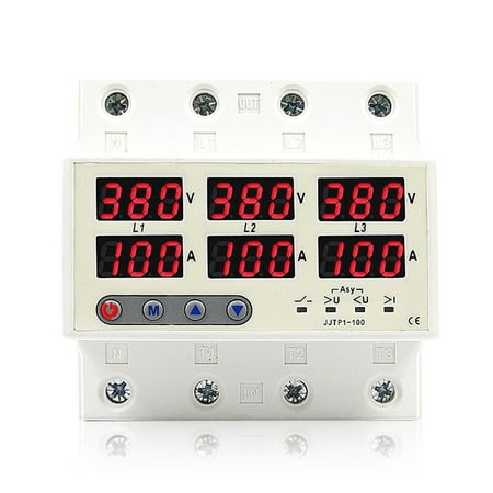 

Andoer LCD Display Self-reset Protector Overvoltage Undervoltage Current Limiting Circuit Breaker Phase Lost Zeroloss Phase Sequence Voltage Unbalance Protector Overload Automatic Power Off Reclosu