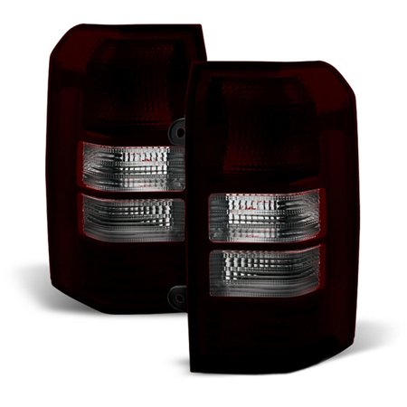 "DARK SMOKE RED" For 08-17 Jeep Patriot Rear Brake Tail Light Signal Lamp LH+RH