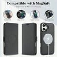 thumbnail image 5 of TECH CIRCLE For iPhone 17 Magnetic PU Leather Case with Detachable Wallet Back Cover, Shock-Absorbent Protective, Anti-Scratch, Card & Cash Slots, Wireless Charging Compatible,Black, 5 of 9