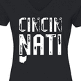 thumbnail image 4 of Inktastic Cincinnati, Ohio Distressed Font Women's V-Neck T-Shirt, 4 of 5
