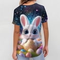 thumbnail image 3 of LTTVQM Easter Scrub Tops Women 2026 Rabbit Eggs Graphic Happy Short Sleeve Scrub Tops Comfortable V-Neck Trendy Clothes with Pockets Navy 3XL, 3 of 5