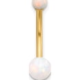thumbnail image 3 of 14K Yellow Gold 14 Gauge Polished Created Opal Navel/Belly Ring(Length 22.25) - Jbsp, 3 of 5