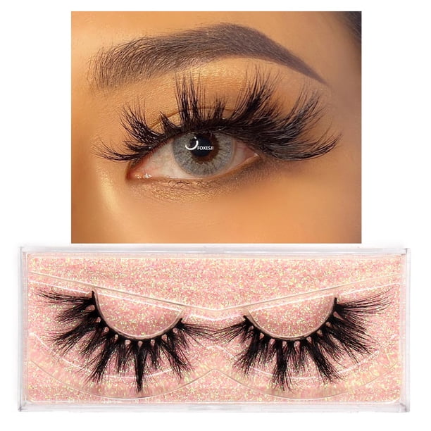 FOXESJI maquillaje pestañas de visón esponjosas suaves pestañas postizas completas pestañas postizas gruesas extensión de pestañas tenues pestañas de visón 3D naturales Tan Jianjun unisex