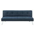thumbnail image 4 of Scranton & Co Convertible Sofa Futon in Indigo Fabric with Chrome Legs, 4 of 14