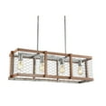 thumbnail image 2 of JONATHAN Y Gaines 34.5" Linear 4-Light Adjustable Iron Rustic Industrial LED Pendant, Brown/Silver, 2 of 8