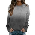 thumbnail image 2 of VgaVtl Shirts for Women Long Sleeve Fall Winter Fleece Tops Women Casual Warm Black Loose Gradient Color Shirts,L, 2 of 5