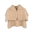 thumbnail image 6 of fenteer Women Winter Shawl Wrap Shoulder Cape Fleece Shawl for Travel Bedroom Home apricot, 6 of 8