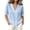 02# Light Blue, variant on Linen Tops for Women V-Neck Short Sleeve 3/4 Rolled Drop Shoulder Loose Fit Blouse Deep Stretchable Relaxed Summer Casual Work Party Solid Color Tunic Top S-5XL