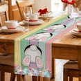 thumbnail image 5 of Easter Bunny Table Runner - 60 Inch Long Cute Rabbit Eggs Flowers Colorful Wood Plank Cotton and Linen Blended Dress Scarves Farmhouse Table Runner for Kitchen Dining, Coffee Table, 13" x 60", 5 of 8