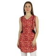 thumbnail image 1 of Moomaya Sleeveless Printed Cotton Tunic V-neck Summer Long Top Casual Blouse For Women, 1 of 6