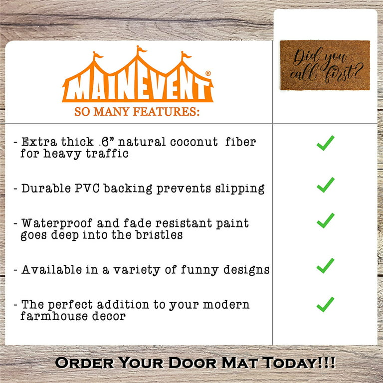 Door Mats Outside Did You Call First Door Mat Welcome Mat Rubber Non Slip  Backing Funny Doormat Indoor Outdoor Rug Front Door Mat (w) X (l) - Temu