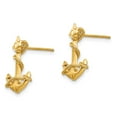 thumbnail image 2 of Real 14kt Yellow Gold 3-D Anchor with Rope Post Earrings; for Adults and Teens; for Women and Men, 2 of 3