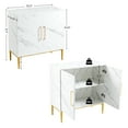 thumbnail image 4 of REHOOPEX  Modern Storage Cabinet with Door, White Marble Accent Buffet, Free Standing Sideboard Cabinet, Wooden sideboard and buffet for Living Room, Bedroom, Hallway, Entryway, Home, Office, 4 of 7