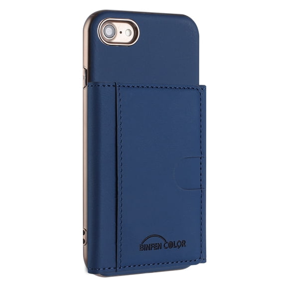Allytechgroup Wallet Case for iPhone 7 / 8 / SE 2022 & 2020, RFID Blocking PU Leather Stand Phone Shell with Credit Card Slot Shockproof Protective Back Cover for Women Men, Darkblue