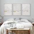 thumbnail image 3 of PixonSign Framed Canvas Print Wall Art Set Duotone Gray White Pastel Watercolor Paint Strokes Abstract Shapes Illustrations Modern Art Geometric Mid-Century Modern Cozy for Bedroom - 16"x24"x3 White, 3 of 5