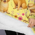 thumbnail image 3 of Oversized Wearable Blanket Hoodie,Golden Retrievers and Pioneer Flower Sherpa Blanket Hoodie with Super Pockets,Super Warm Fuzzy Pullover for Women & Men, 3 of 6