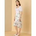 thumbnail image 2 of INSPIRE CHIC Women's Floral High-Low Elastic Waist Ruffle Hem Flowy Midi Chiffon Skirt, 2 of 6