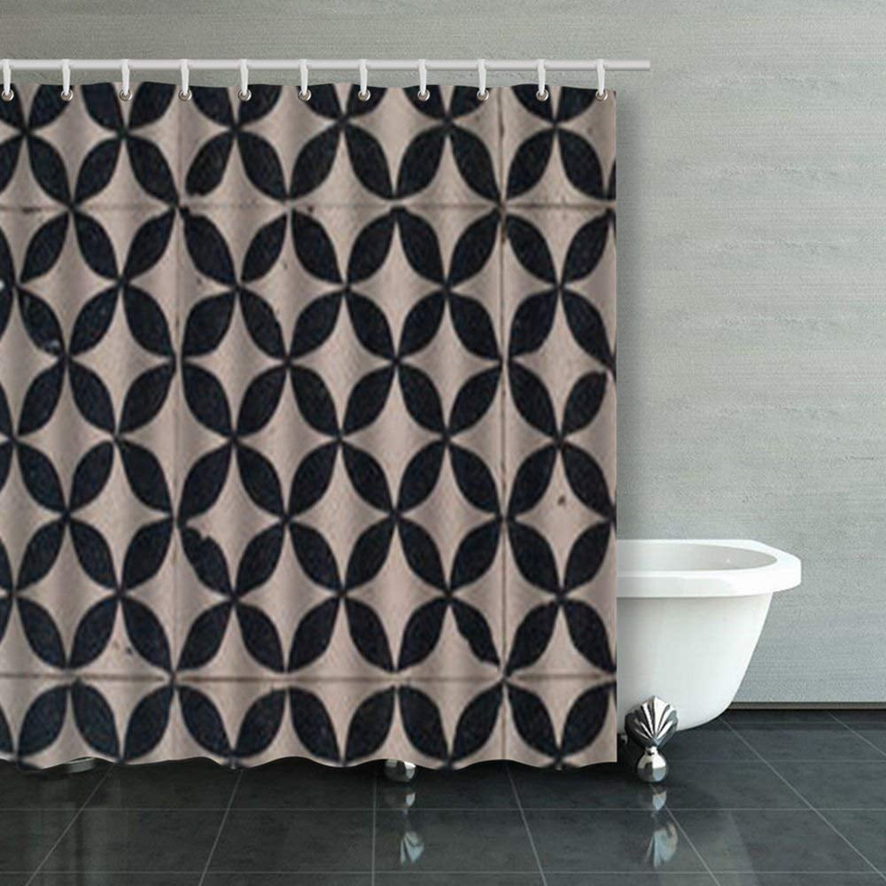 BSDHOME Detailed Intricate Moroccan Tile Shower Curtains Bathroom Curtain 66x72 Inch Walmart