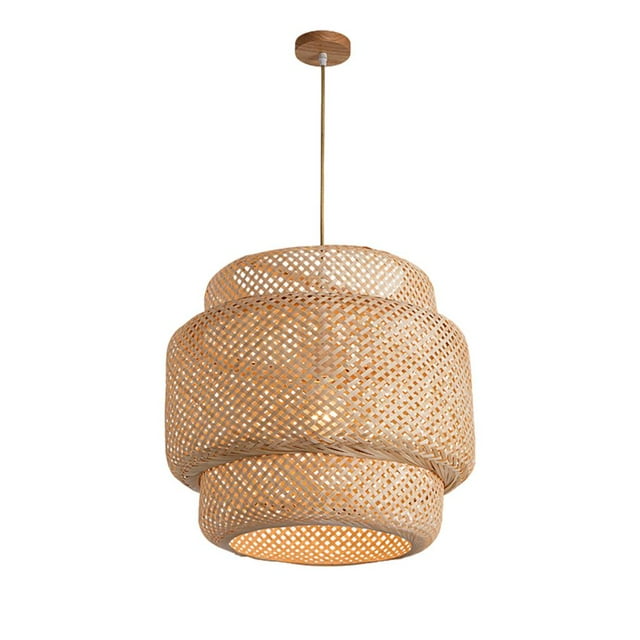 lionlar Simple Pendant Light Lamp Shade Modern Design Light Nordic Japanese Ceiling Lighting Cafe Creative Rattan Chandelier for Dining Room