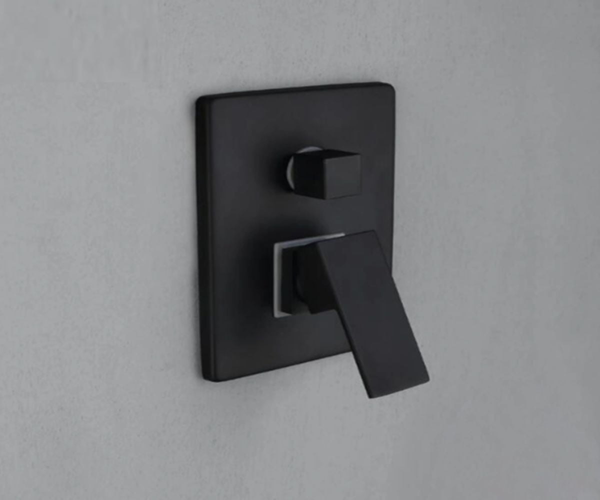 DROP Bath and Kitchen DR091031 Ensemble de douche mural carré en couleur noir