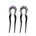 thumbnail image 1 of Xihbxyly Summer Savings U-Shape Crystal Rhinestone Double Prong Hair Pin Stick Hairpin Is Sweet 2pcs Holiday Deals, 1 of 2