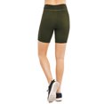 thumbnail image 2 of Women Athletic Workout Biker Yoga Running Jogging Legging Cotton Shorts Tights 15" Length, Olive Medium, 1 Pack, 2 of 3