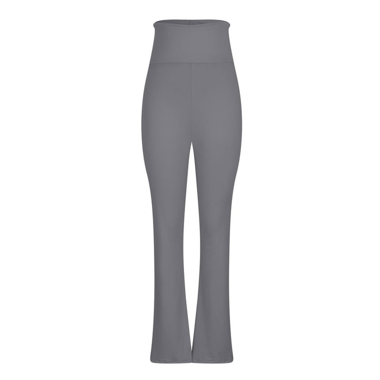 Women's Long Sleeve Crop Top and Flare Pants 2 Piece Set (Grey) IN STORES  NOW !