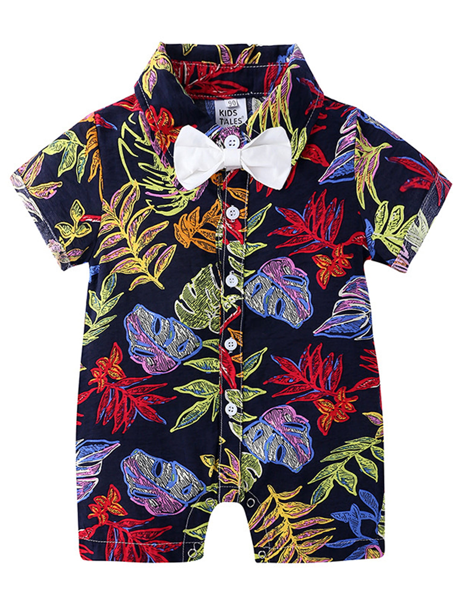 Newborn Baby Boys Summer Clothes Cotton Romper Casual Hawaiian Jumpsuit Outfit 