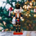 thumbnail image 3 of Adorno de Cascanueces Figuras Decorativas de Cascanueces de Navidad Cascanueces de Madera de Pie para Mesa Navidad Acción de Gracias Escritorio Vacaci negro Yotijar figura del soldado cascanueces, 3 of 6