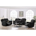thumbnail image 4 of Sofa PU Leather Recliner Loveseat with Console Slate, Sofa Recliner with Cup Holder, Double Recliner 2-Seater for Living Room Theater Seating Rv Furniture, (Black), 4 of 7