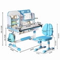 thumbnail image 2 of YNCE Adjustable Kids Desk Set, Ergonomic Astronaut Study Chair, Height Adaptable Childrens Table with Bookshelf & Drawer Storage (Blue #4), 2 of 9